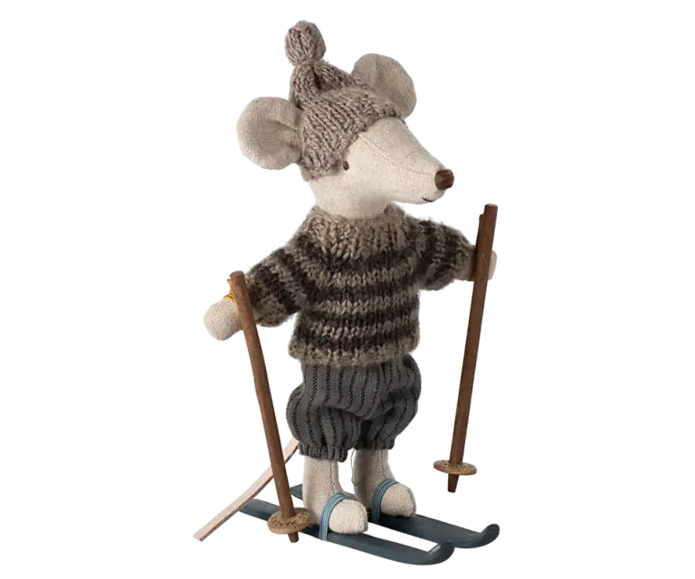 Maileg Winter Mouse With Ski Set, Big brother