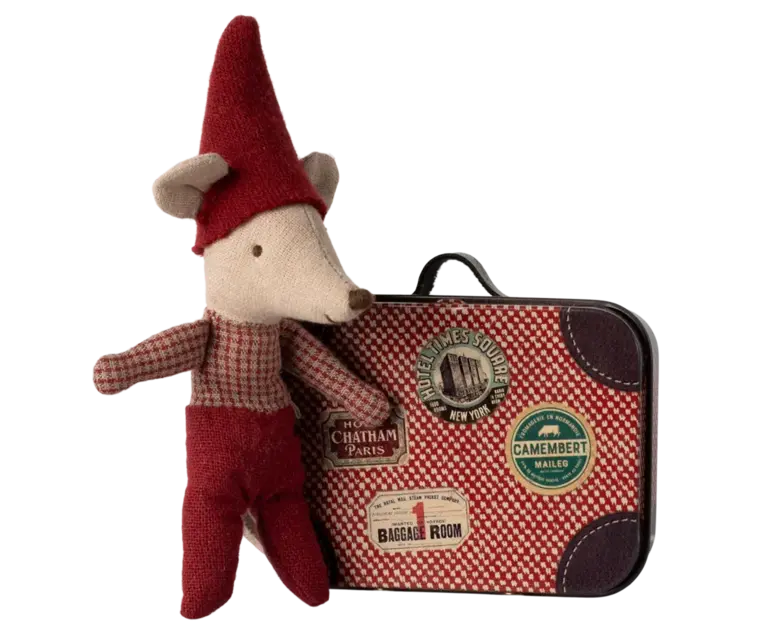 Maileg Christmas Baby Mouse in Suitcase