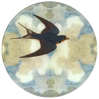 John Derian Swallow in Flight (Flying Right) 10" Round