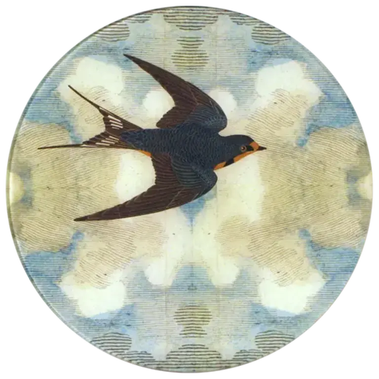 John Derian Swallow in Flight (Flying Right) 10" Round