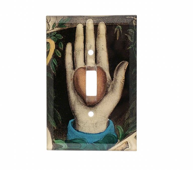John Derian Heart in Hand Switch Plate Cover