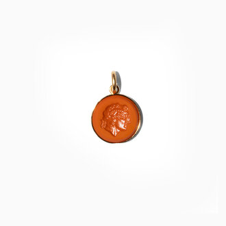 Fallen Aristocrat Charm- Round Intaglio, Terra Cotta
