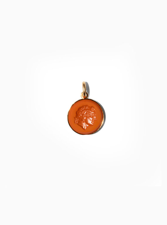 Fallen Aristocrat Charm- Round Intaglio, Terra Cotta