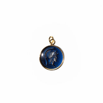 Fallen Aristocrat Bleu Warrior Round Cameo Charm