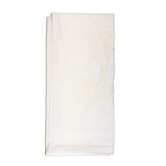 India Hicks Canasta Crewel White on White Napkin
