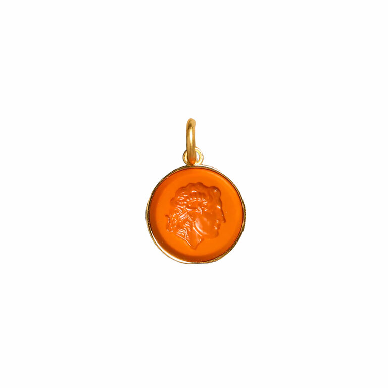 Fallen Aristocrat Round Terra Cotta Intaglio Charm