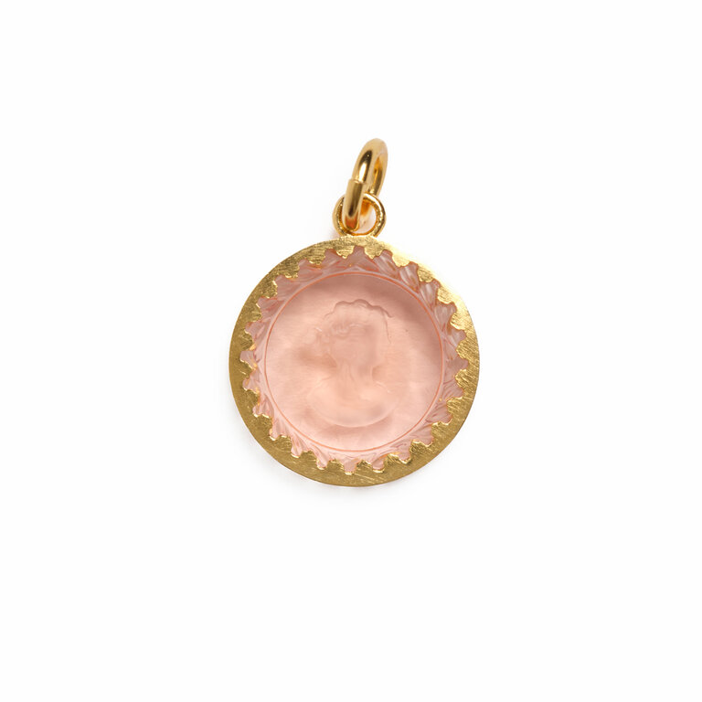 Fallen Aristocrat Round Cameo Charm, Peony