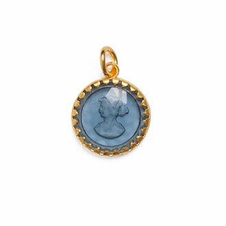 Fallen Aristocrat Bleu Round Cameo Charm
