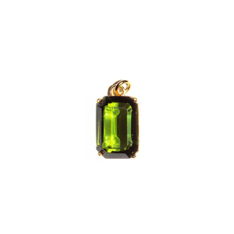 Fallen Aristocrat Octagon Glass Stone Charm, Dark Green