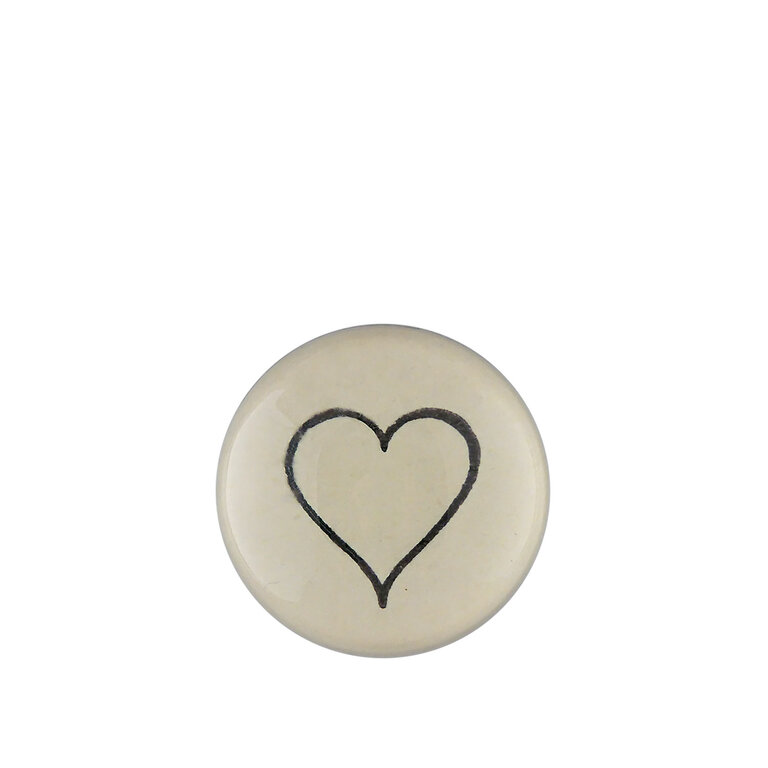 John Derian Line Heart Dome Paperweight