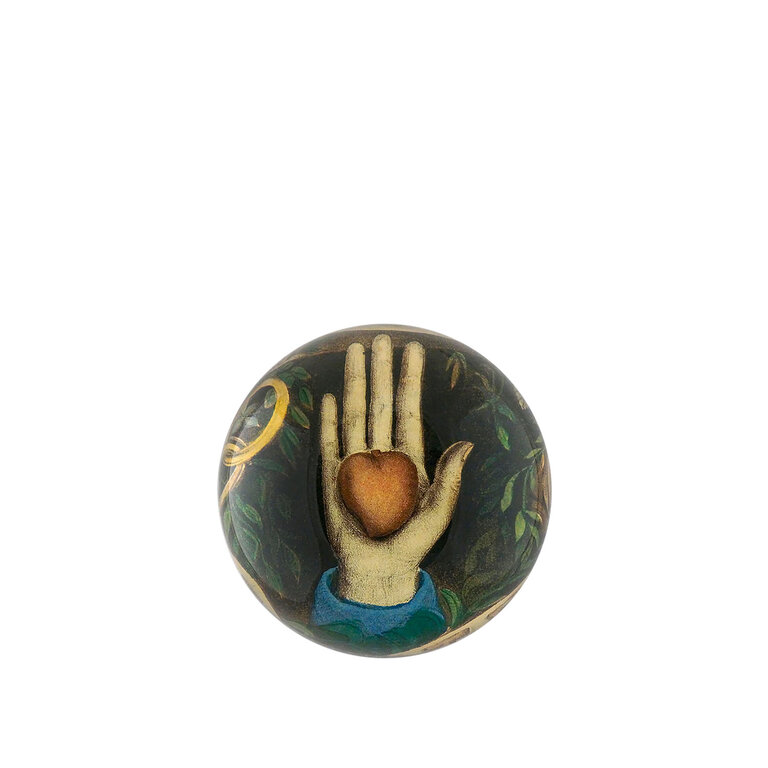 John Derian Heart In Hand Dome Paperweight