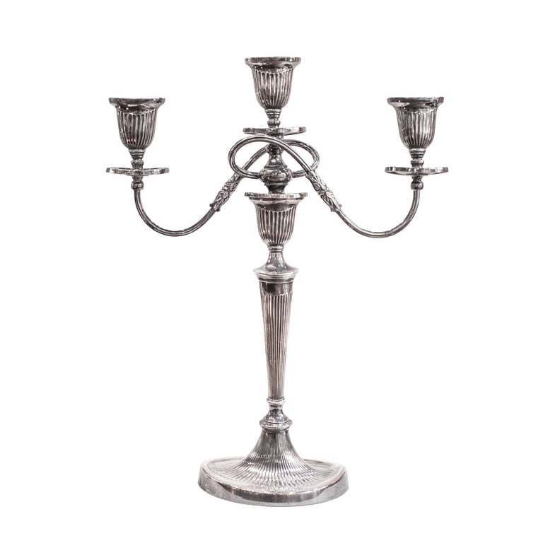 Countess Triple-Arm Silverplated Candelabra