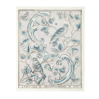 Antoinette Poisson 24A Oiseaux et Feuillage Blue Domino Paper