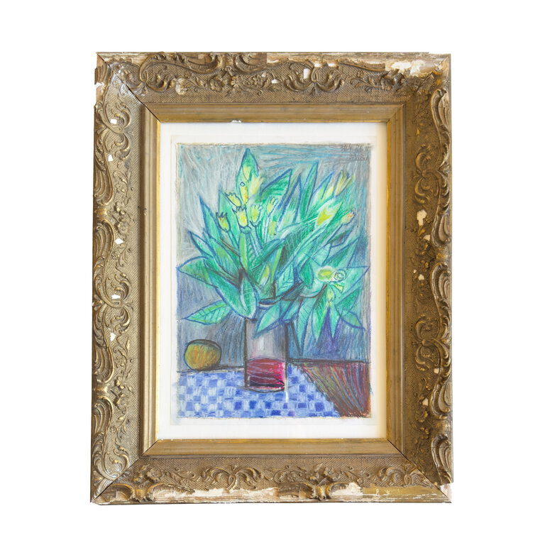 Raymond Debiève Framed Tulipes Jaunes (Yellow Tulips), 1986