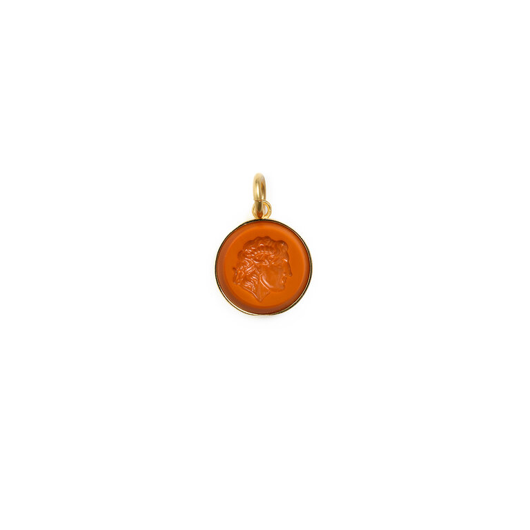 Fallen Aristocrat Terra Cotta Round Intaglio Charm