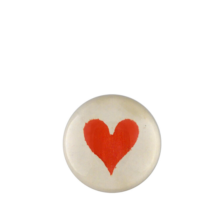 John Derian Heart Card Dome Paperweight