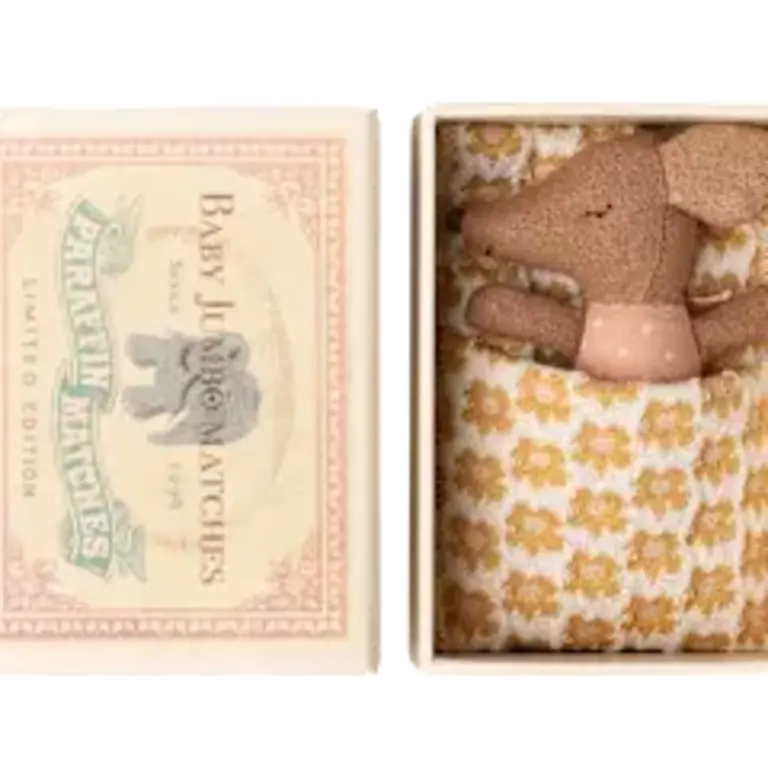 Maileg Baby Sleepy Wakey Mouse in Matchbox