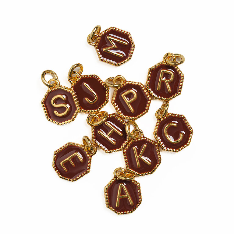 Fallen Aristocrat Merlot Alphabet Octagon Charm