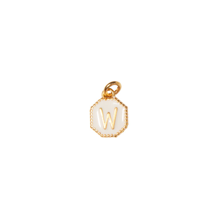 Fallen Aristocrat White Alphabet Octagon Charm