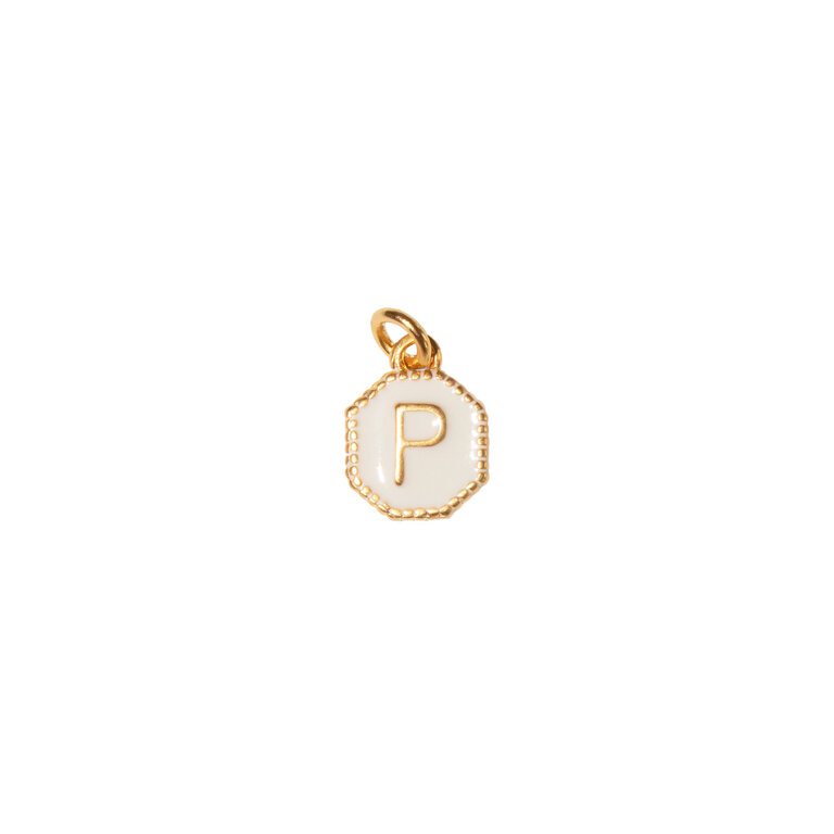 Fallen Aristocrat White Alphabet Octagon Charm