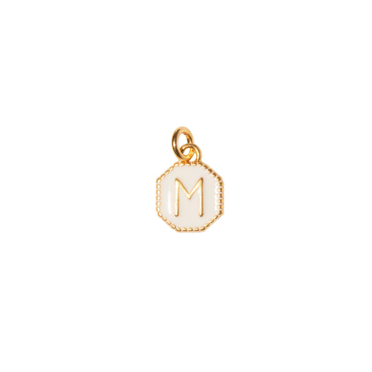 Fallen Aristocrat White Alphabet Octagon Charm
