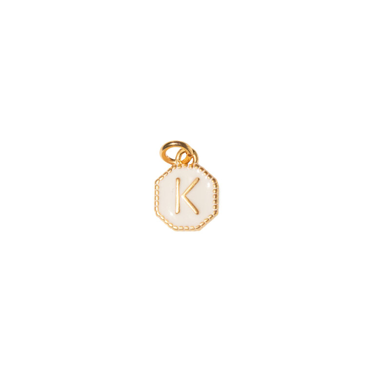 Fallen Aristocrat White Alphabet Octagon Charm
