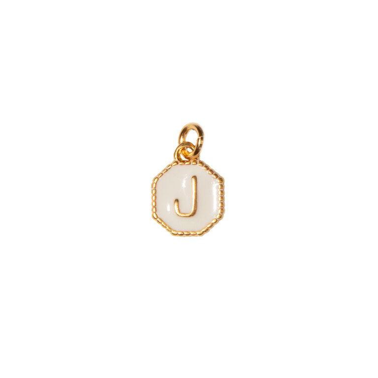 Fallen Aristocrat White Alphabet Octagon Charm
