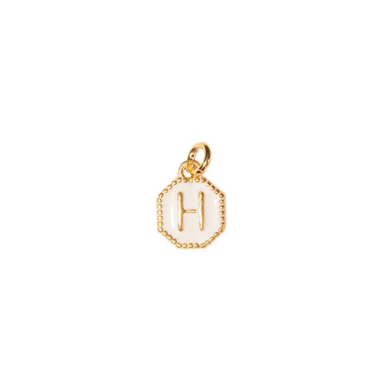 Fallen Aristocrat White Alphabet Octagon Charm