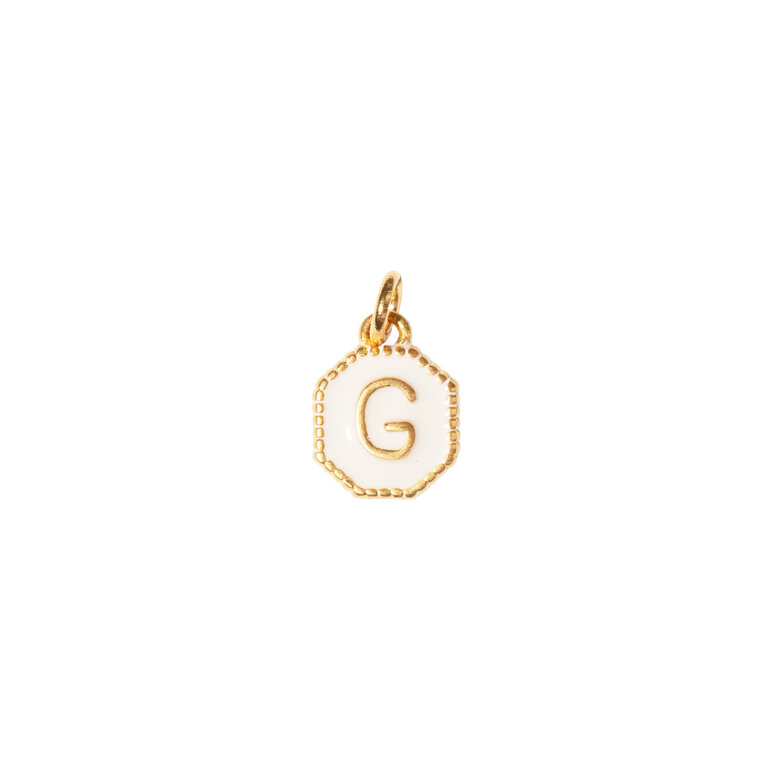Fallen Aristocrat White Alphabet Octagon Charm
