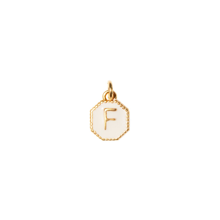 Fallen Aristocrat White Alphabet Octagon Charm