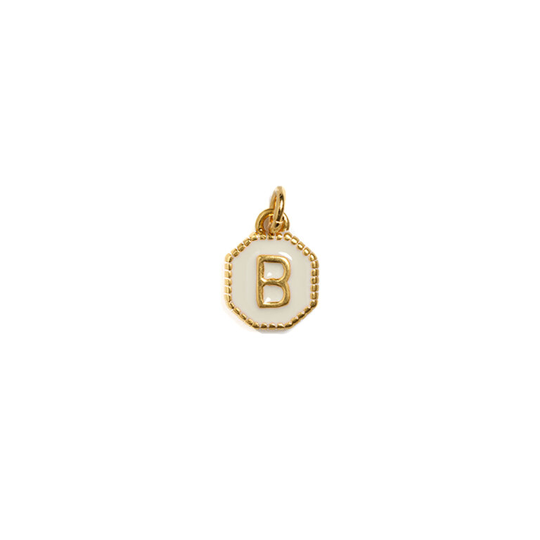 Fallen Aristocrat White Alphabet Octagon Charm
