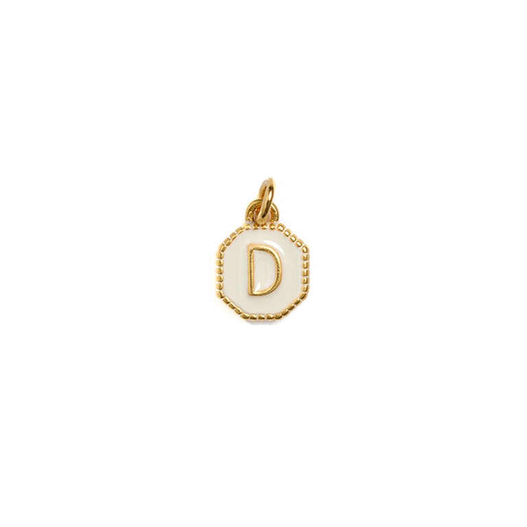 Fallen Aristocrat White Alphabet Octagon Charm