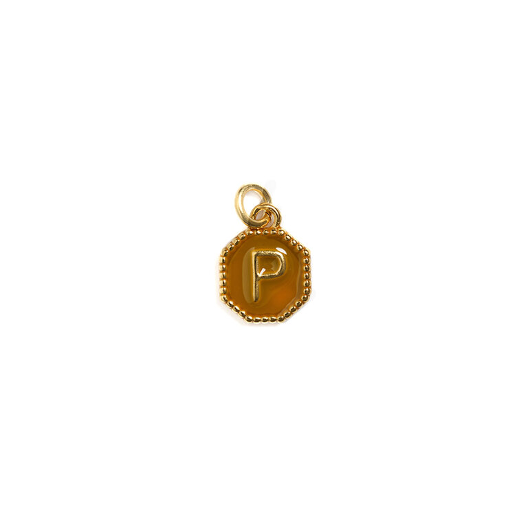 Fallen Aristocrat Ochre Alphabet Octagon Charm
