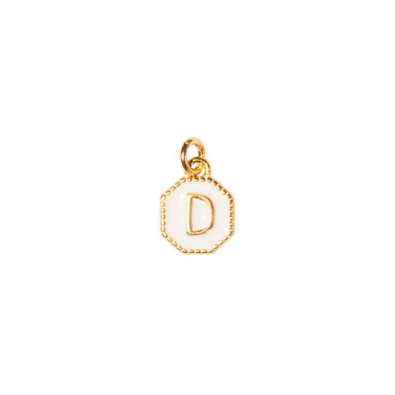 Fallen Aristocrat White Alphabet Octagon Charm