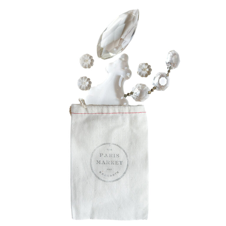 The Paris Market Antique French Chandelier Crystal Bundle, 19th Century- Medium