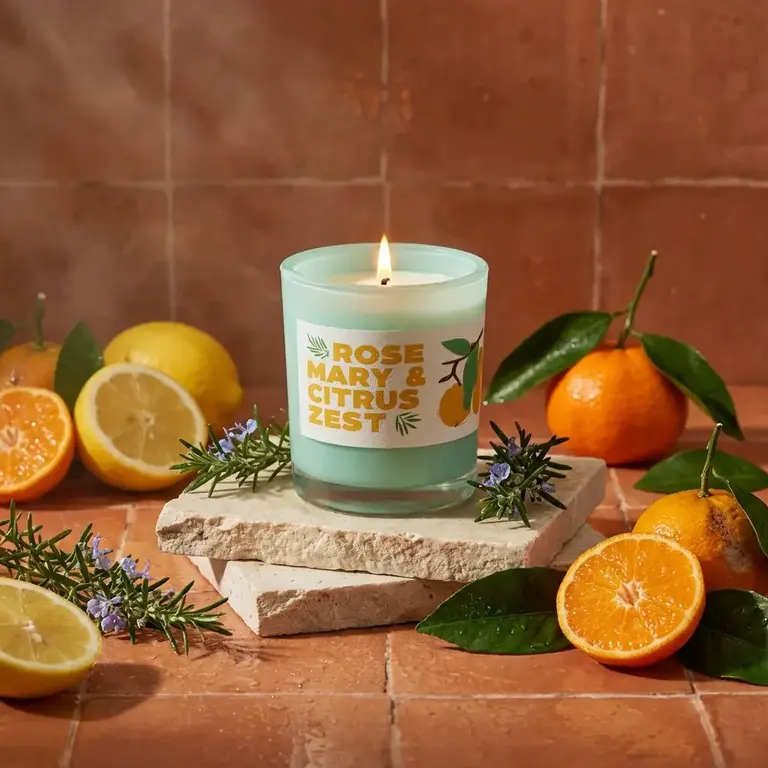 rewind Rosemary & Citrus Glass Candle