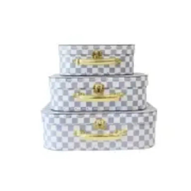 Suitcase - Kids Blue Check Medium