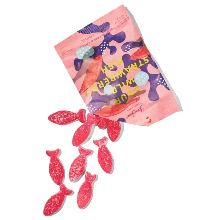 BonBon Sour Wild Strawberry Swedish Fish Candy