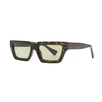 Ryan Simkhai Ivy Tortoise / Green Lens Sunglasses