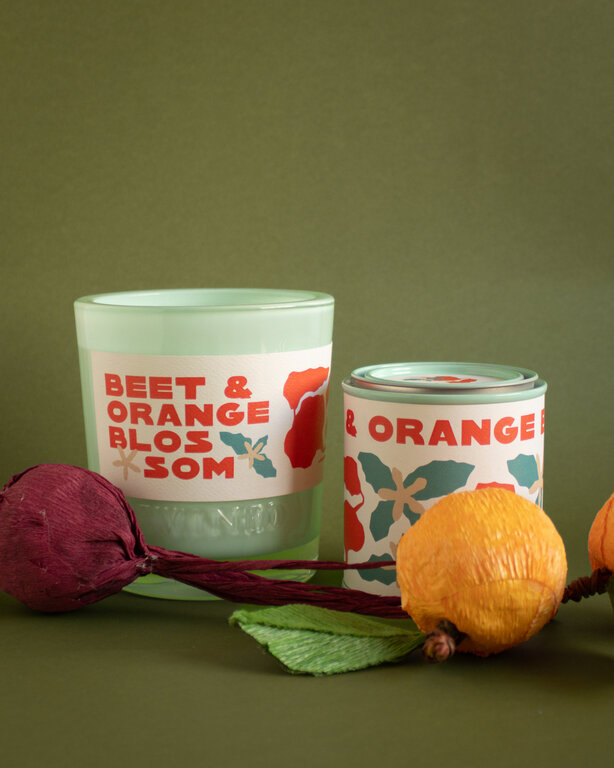 rewind Beet & Orange Blossom Glass Candle