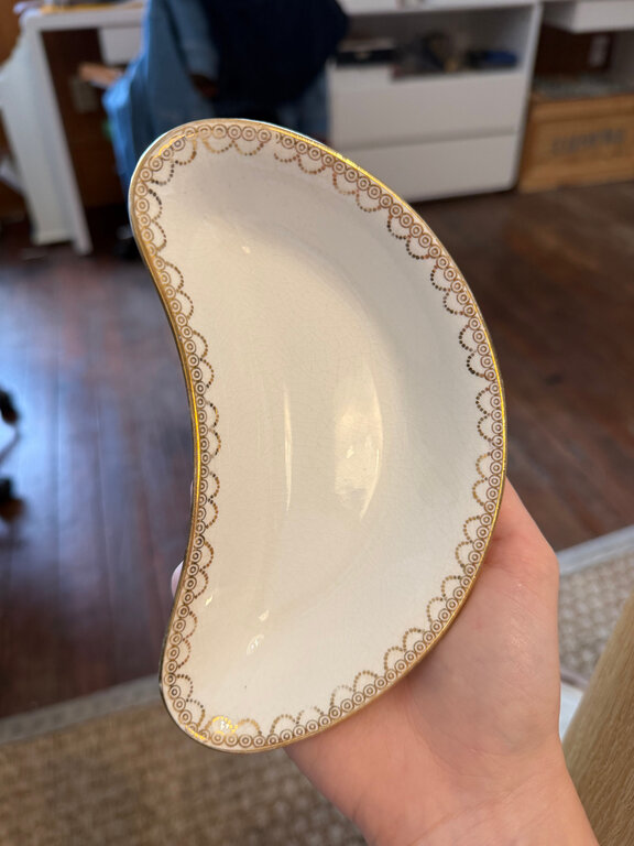 Bone Dishes w/ Gold Rim Detail