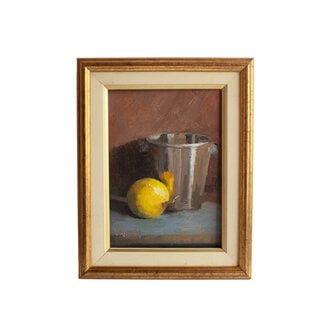 Vida Evenson Framed Lemon & Ice Bucket Still Life Painting