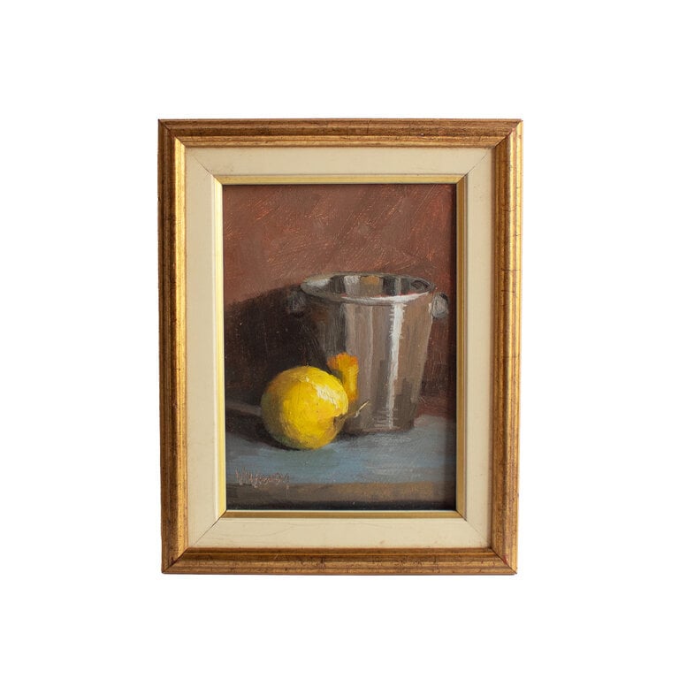 Vida Evenson Framed Lemon & Ice Bucket Still Life Painting