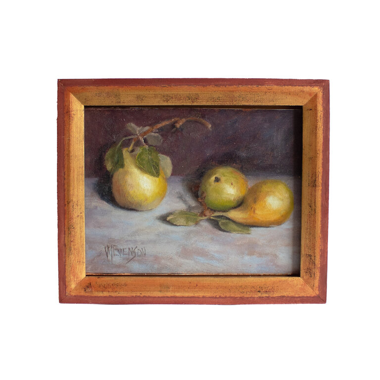 Vida Evenson Framed Pear Me Up Still Life Painting