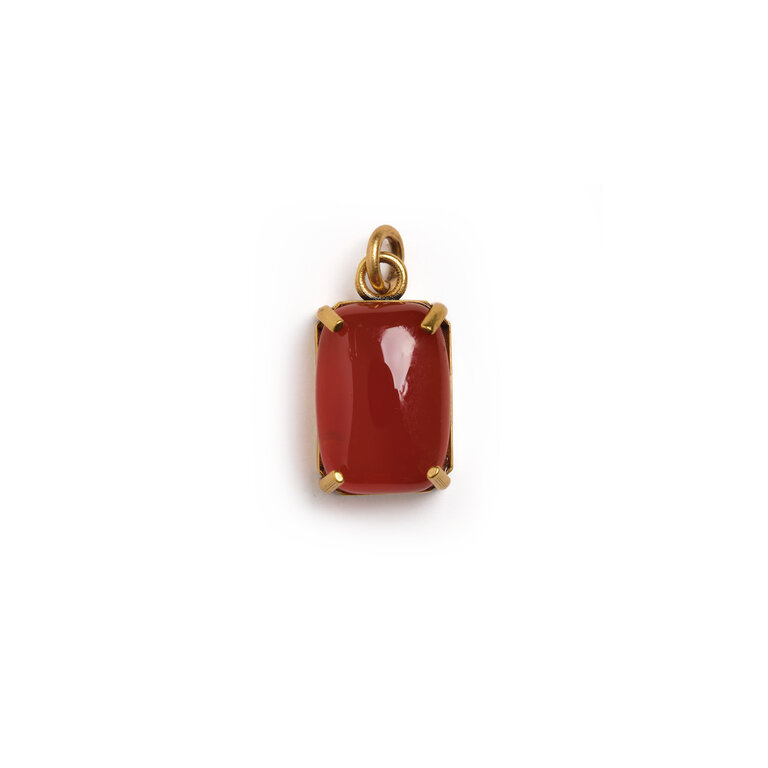 Fallen Aristocrat Carnelian Octagon Stone Charm
