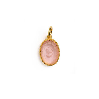 Fallen Aristocrat Oval Cameo Charm, Rose