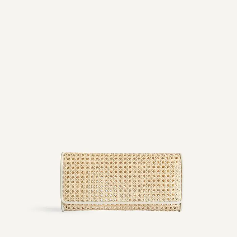Helena Clutch- Cream/Rattan