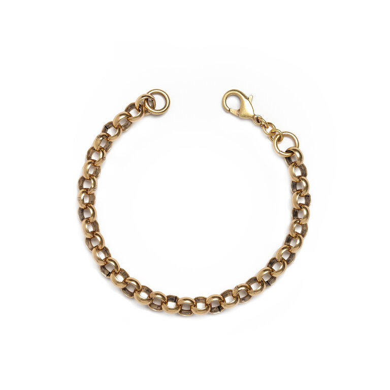 Fallen Aristocrat 7mm Rolo Bracelet, Antiqued Gold