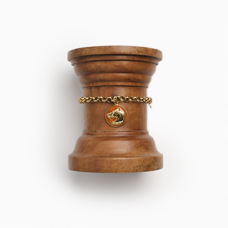 Fallen Aristocrat 7mm Rolo Bracelet, Antiqued Gold