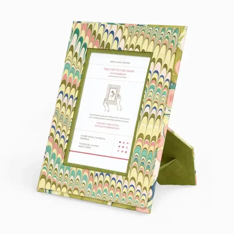 Frame- Hand Marbled Tabletop Frame Moss Mountain